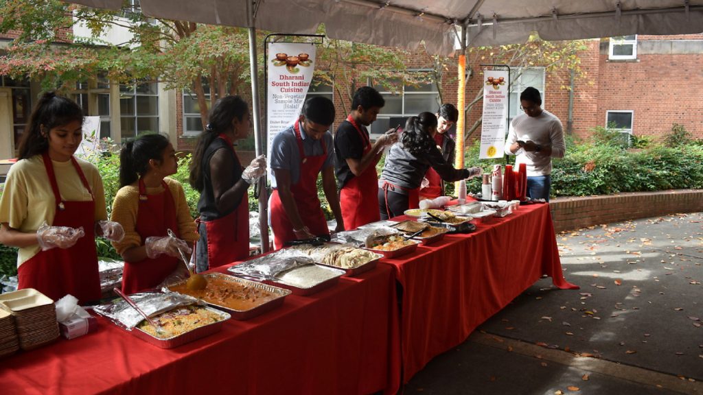 students serving food at 2019 Diwali celebration