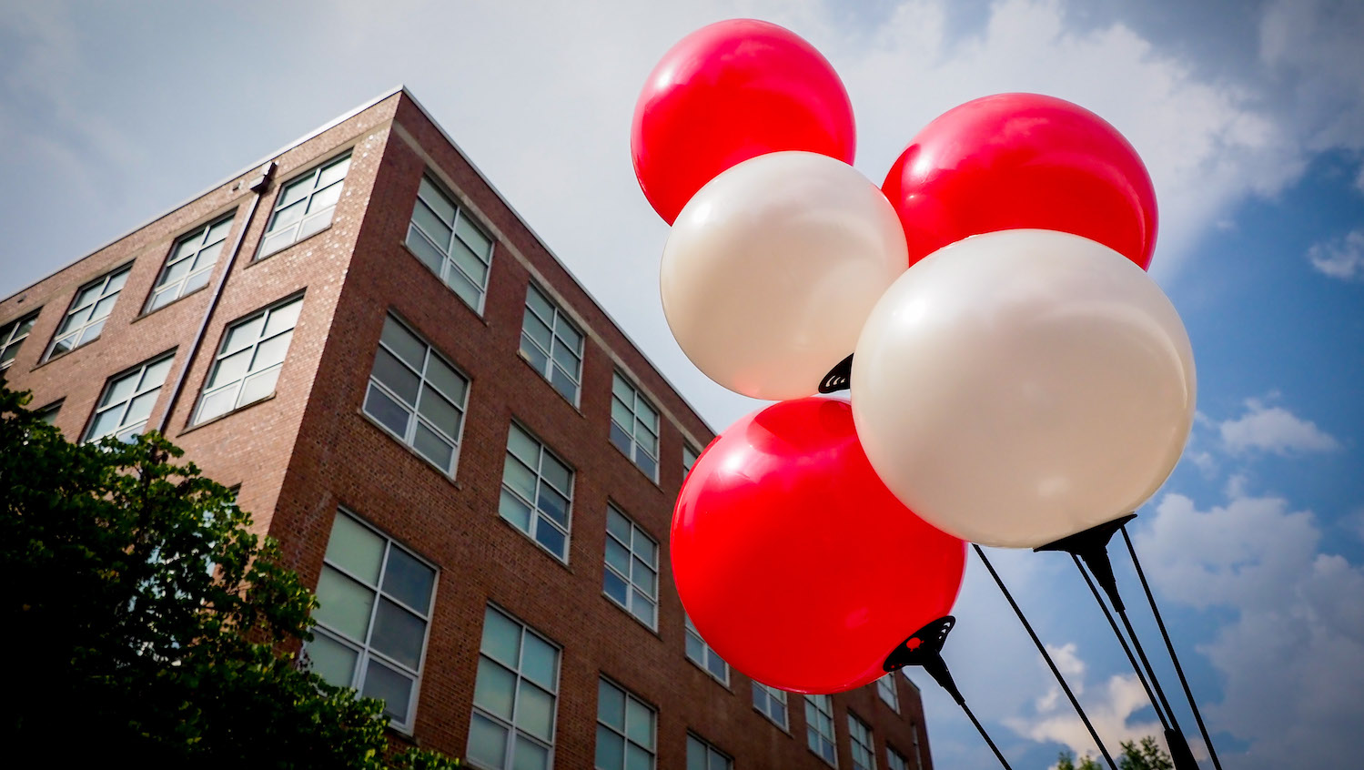 Nelson Hall and Balloons