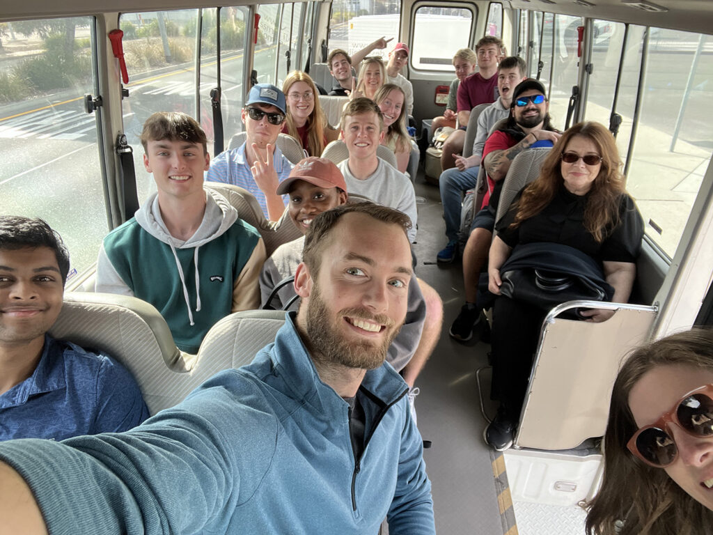 Group on a bus