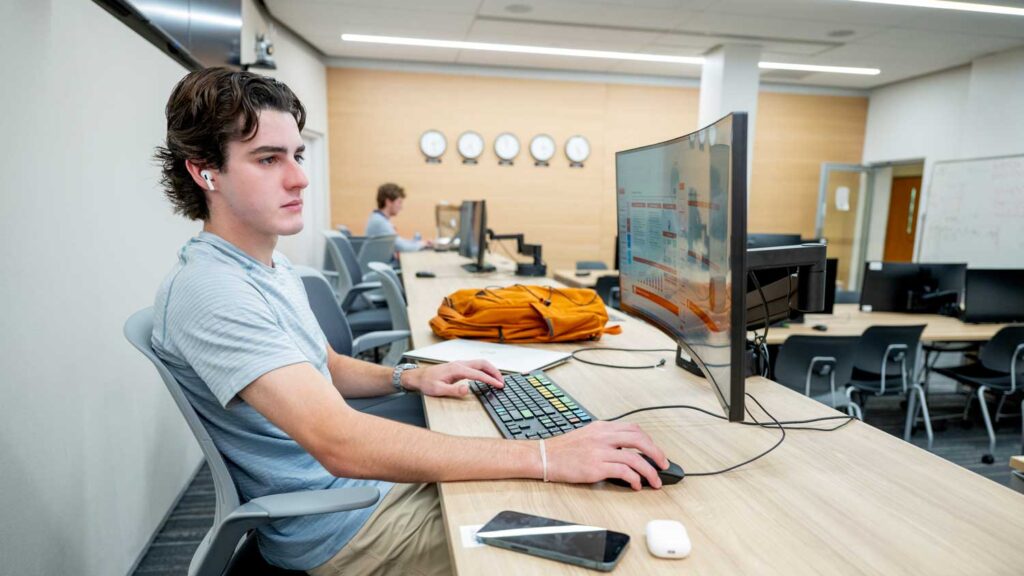 Two males in classroom