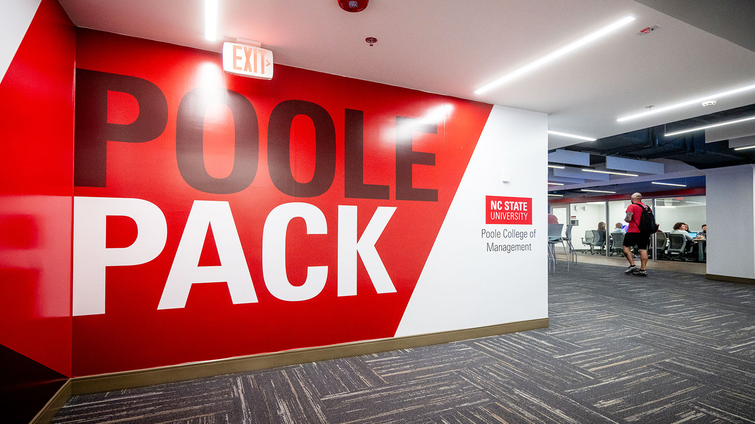 "Poole Pack" sign in Nelson Hall