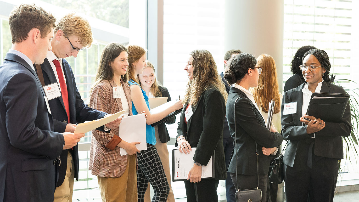 group of students at career fair