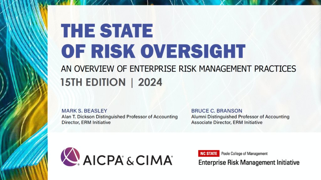 Front page of State of Risk Oversight report