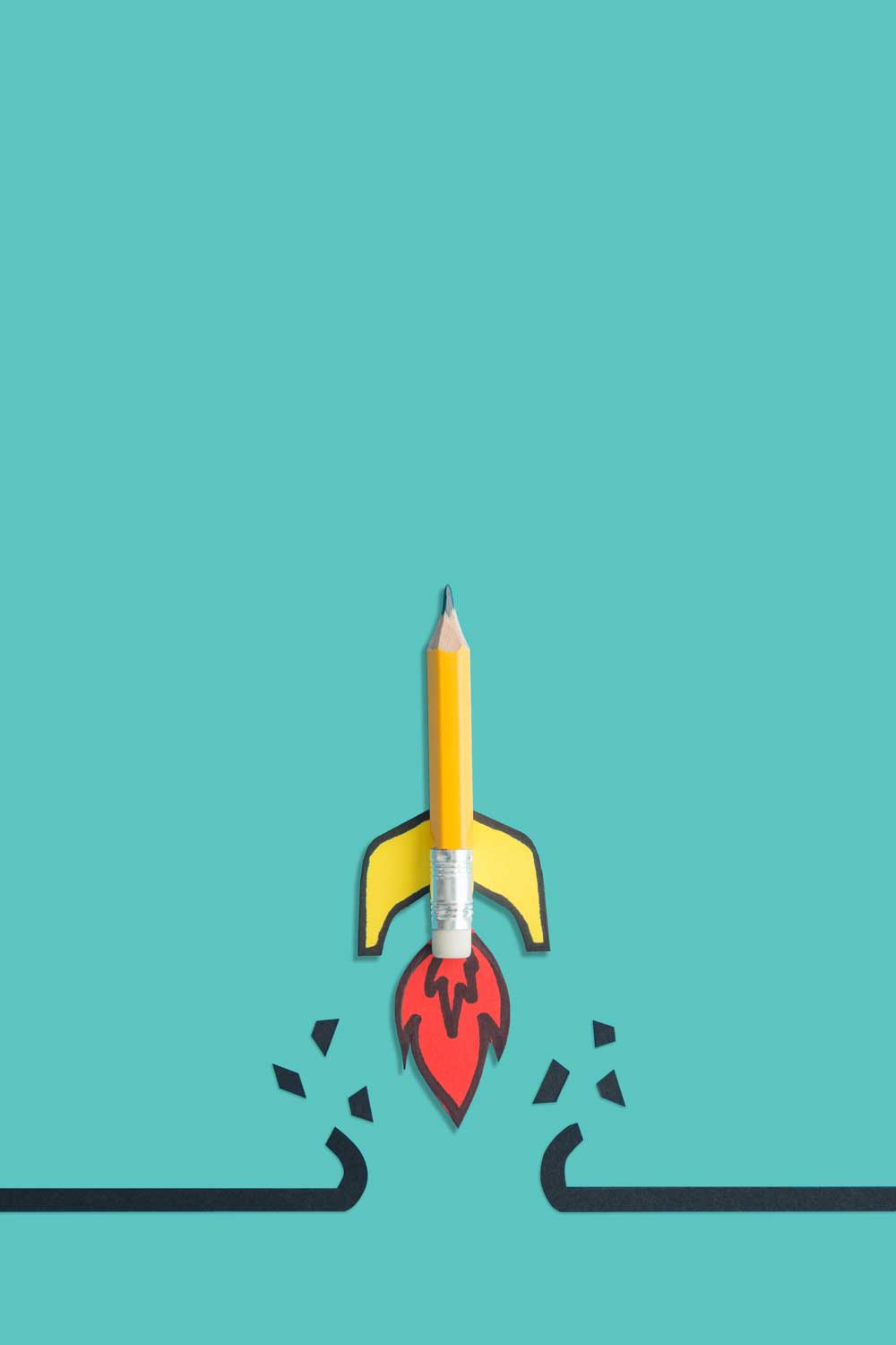rocket pencil artwork