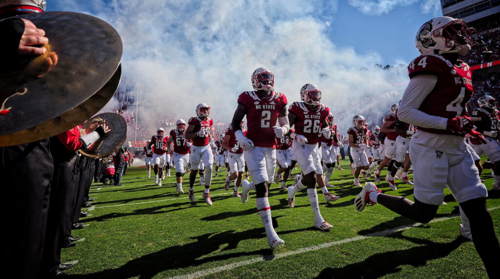 NC State football team takes the field