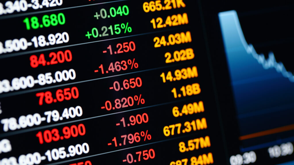 Stock market on display