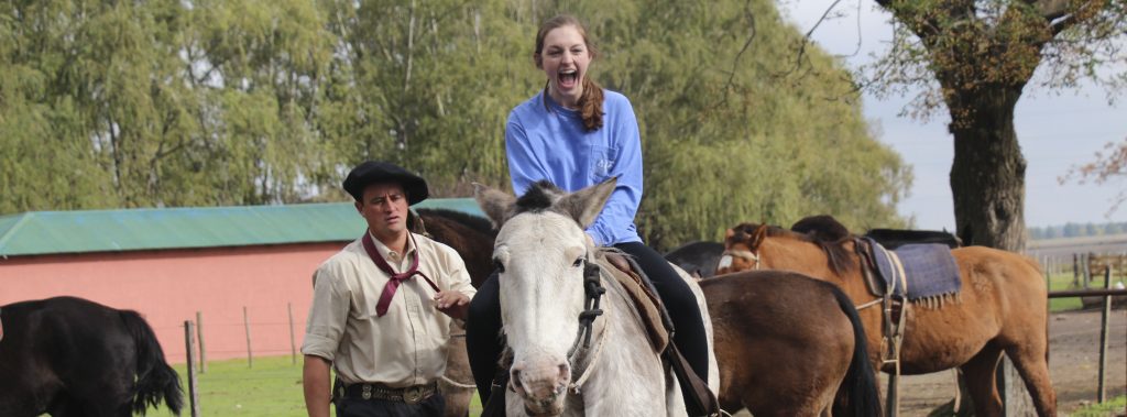Devin Collins added horseback riding to her experiences during her Summer Abroad in Argentina 