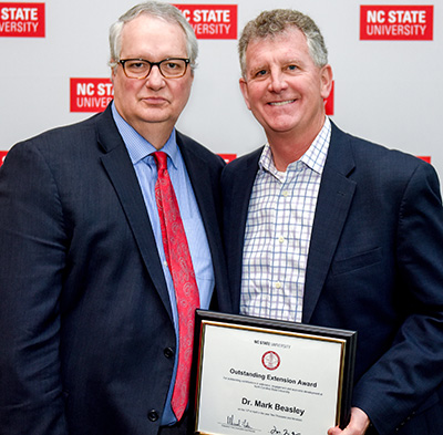 Warwick Arden, NC State executive vice chancellor and provost, and Mark Beasley, Deloitte Professor of Enterprise Risk Management and ERM director at Poole College