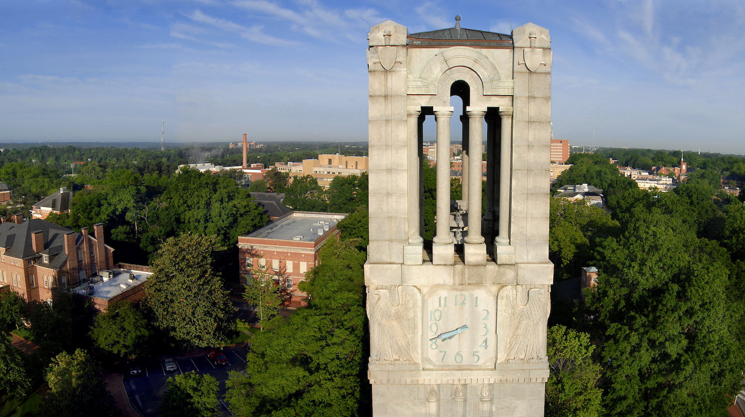 NC State Belltower and campus scene