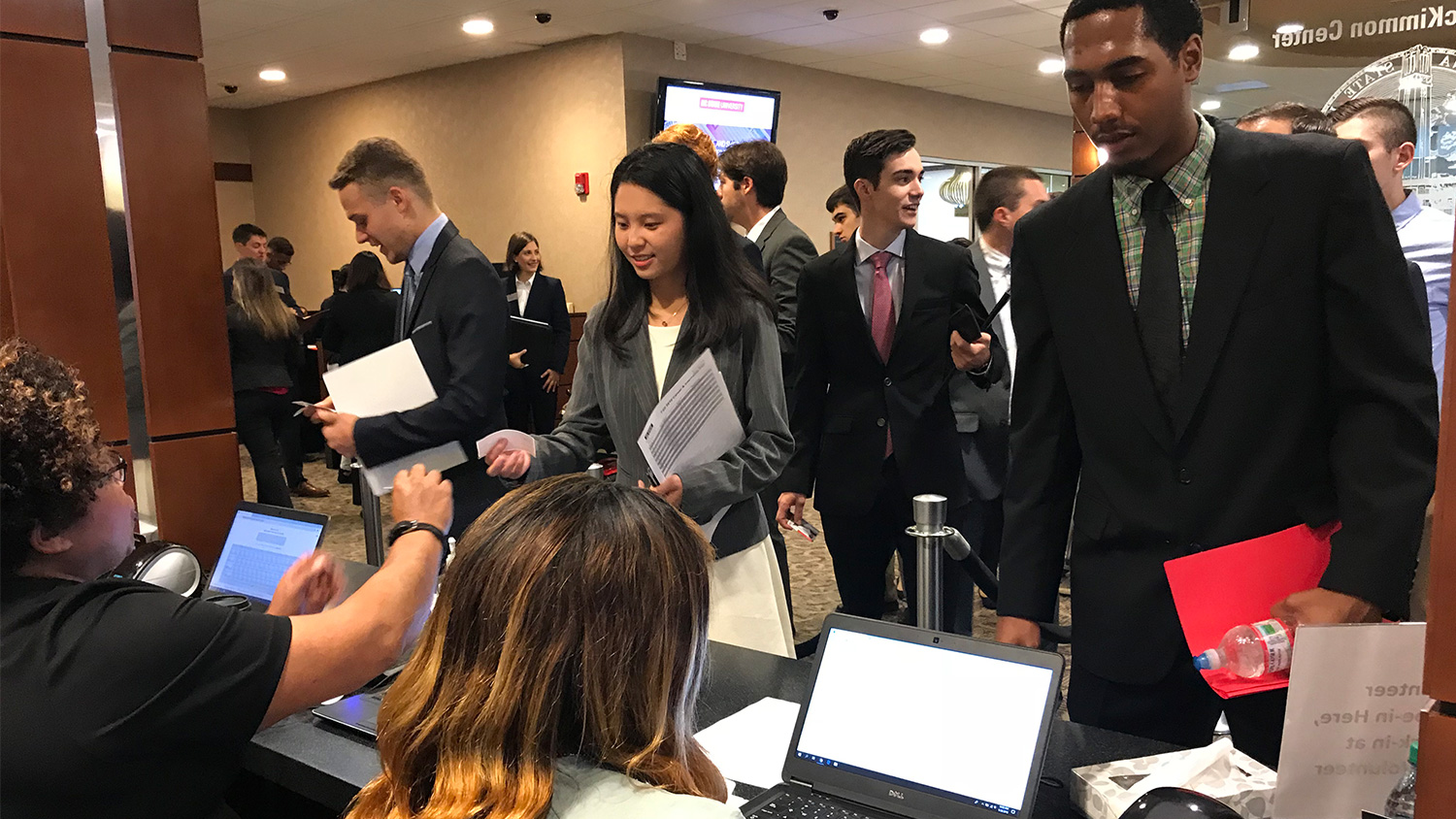 Nearly 1,700 students participated in Poole College's fall 2018 Career Fair at the NC State McKimmon Center.