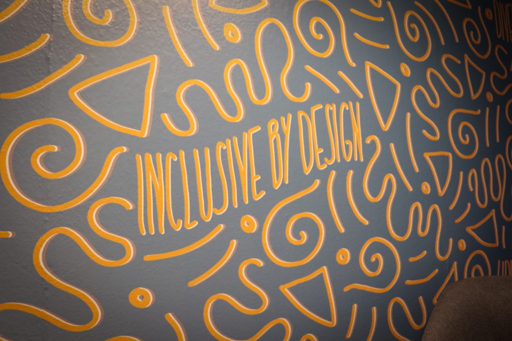Inclusive by Design mural in the hub