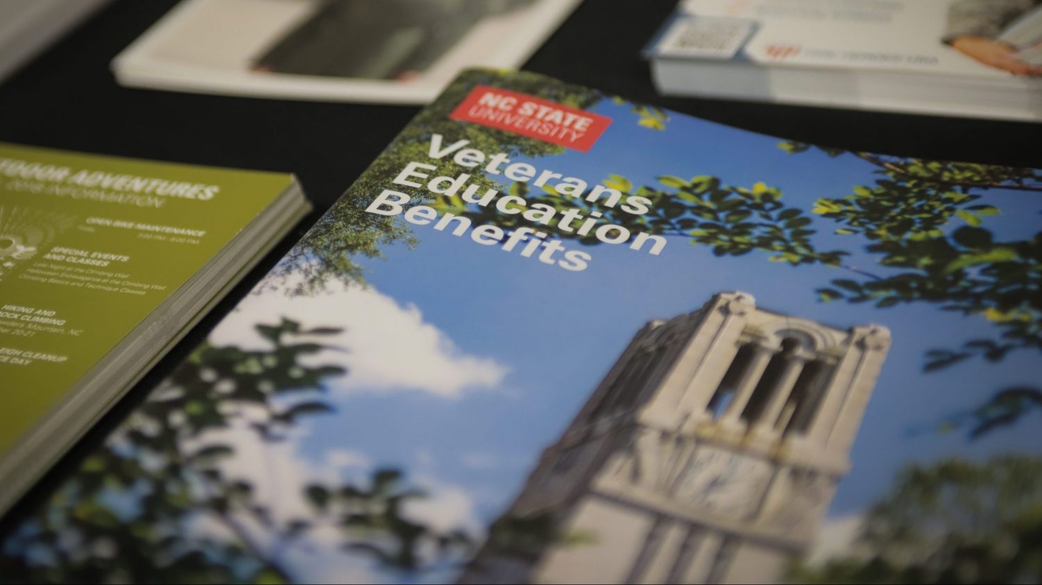 closeup of NC State brochure on veterans education benefits