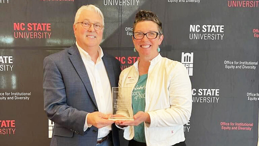Poole College's Tayah Butler receives DEI Award from NC State Chancellor Randy Woodson
