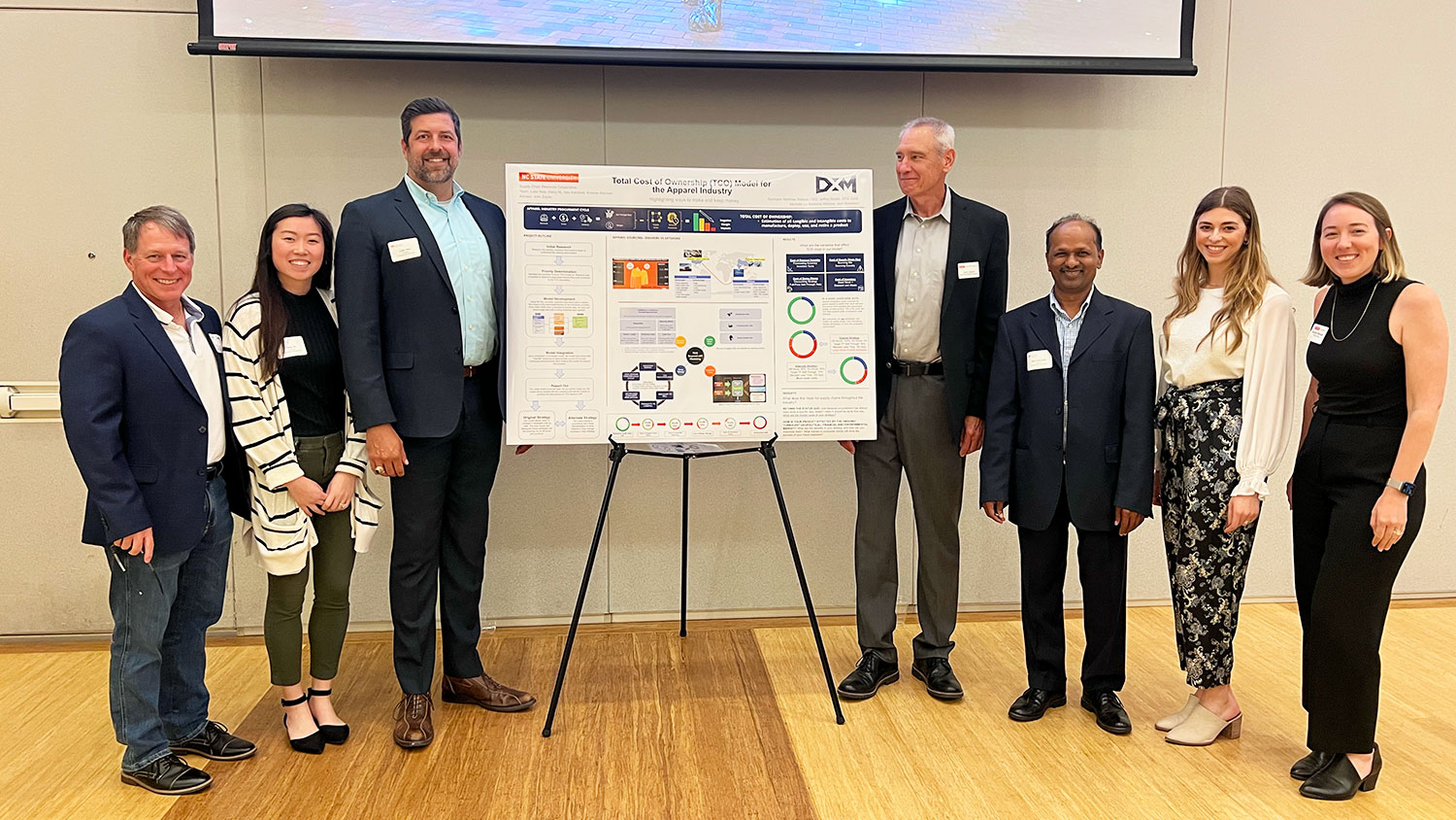 Poole College students on the DXM practicum team presented their final product to leaders of DXM and other companies at the 2023 SCRC Gallery Walk.