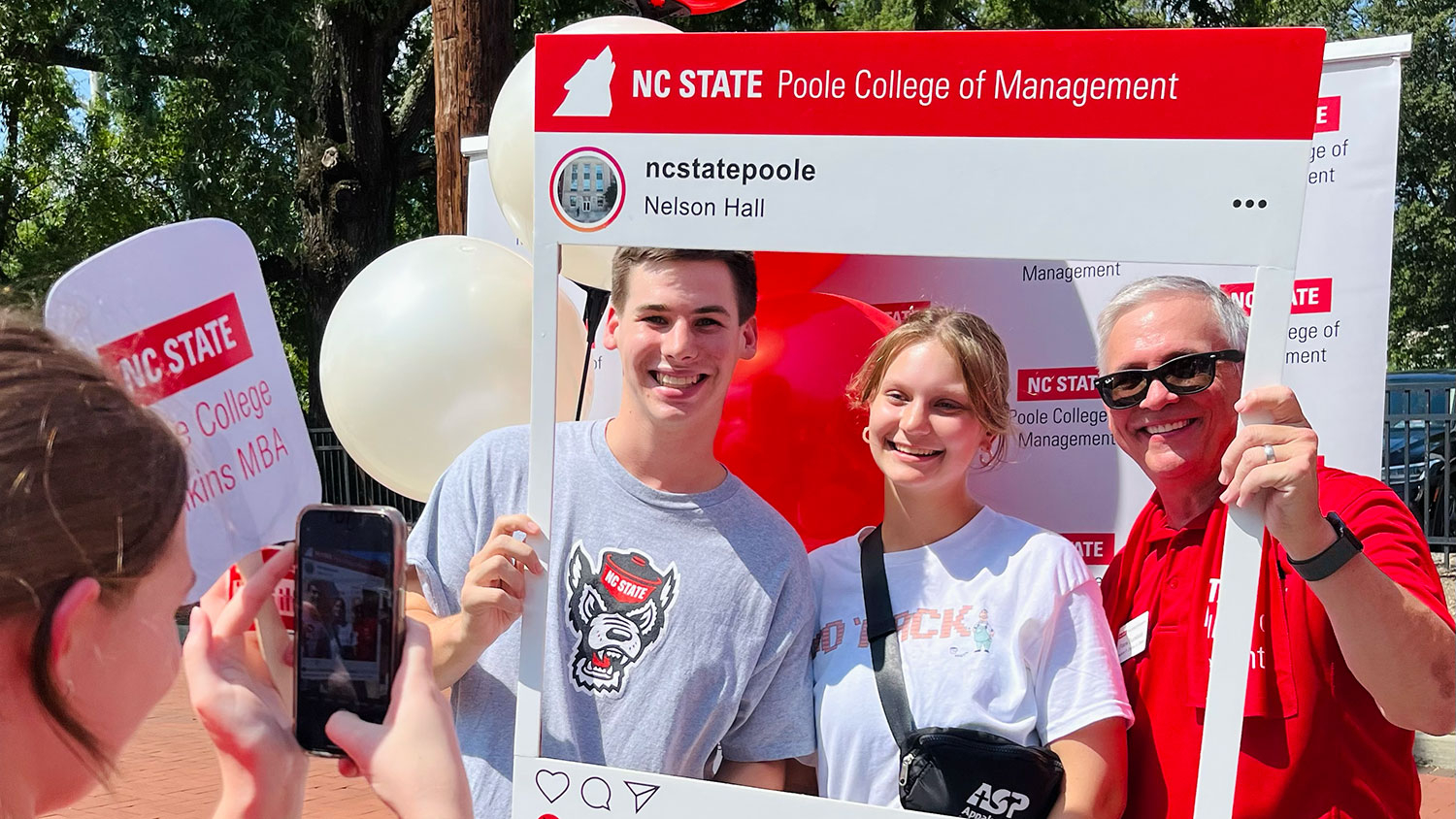 Poole College Dean Frank Buckless with students at Packapalooza 2023