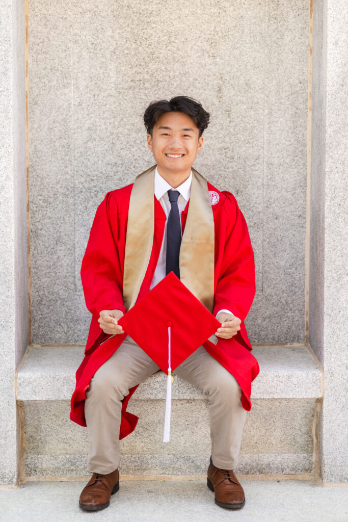 Landon Hong sitting down