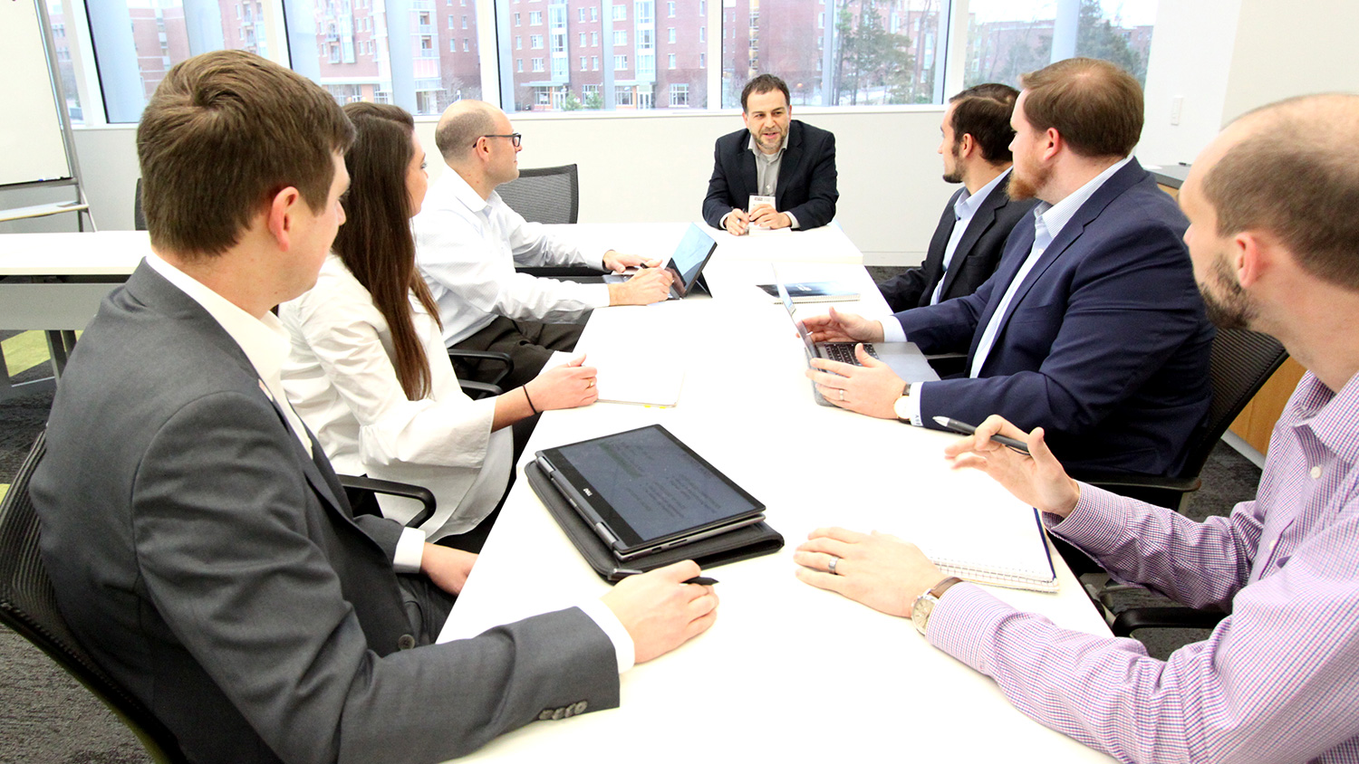 Rob Ascenzi, WIN mentor and WIN diligence team members gathered prior to a networking event with WIN investors.