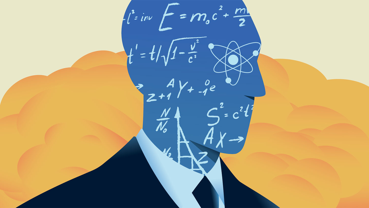 Robert Oppenheimer silhouette graphic
