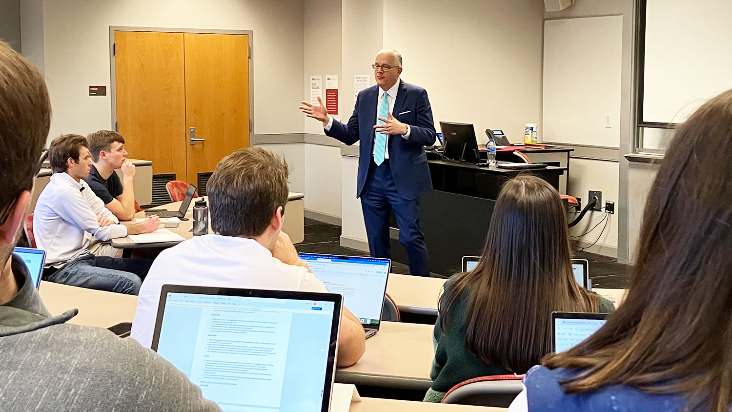 PCAOB Board Member George Botic engages with MAC students at the Poole College of Management.