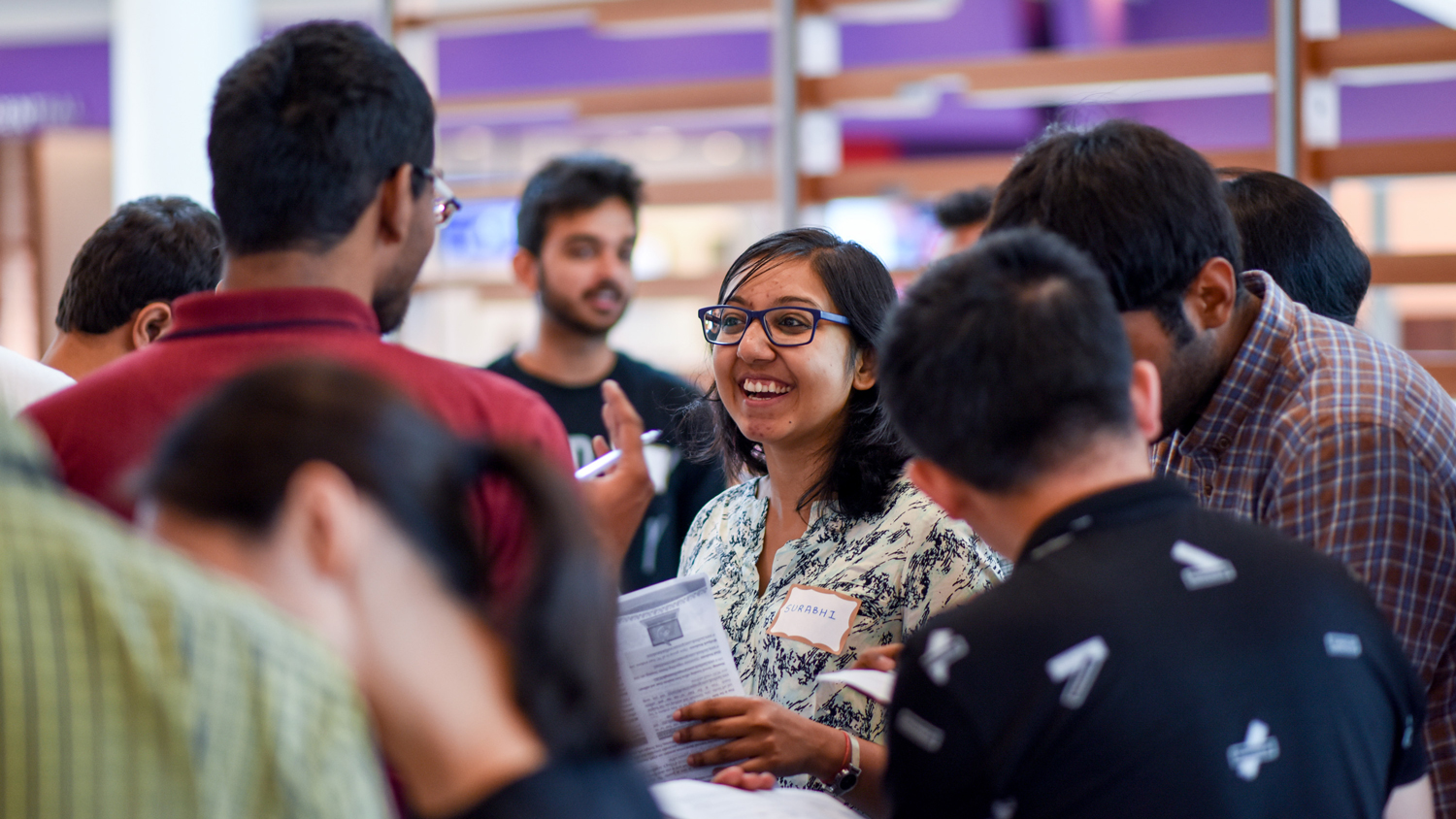 Students gather at international student orientation