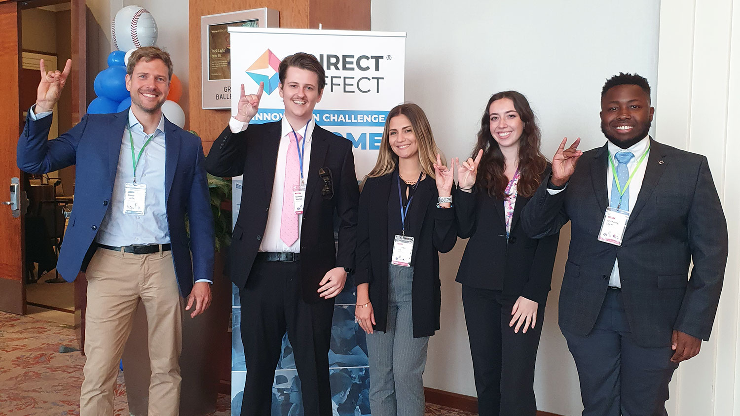 Student team with advisor Pieter Verhallen at the USPS Direct Effect Innovation Challenge